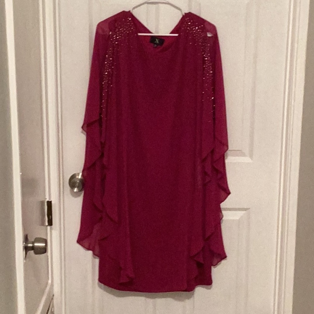 Xscape Pink Dress with Embellished Details